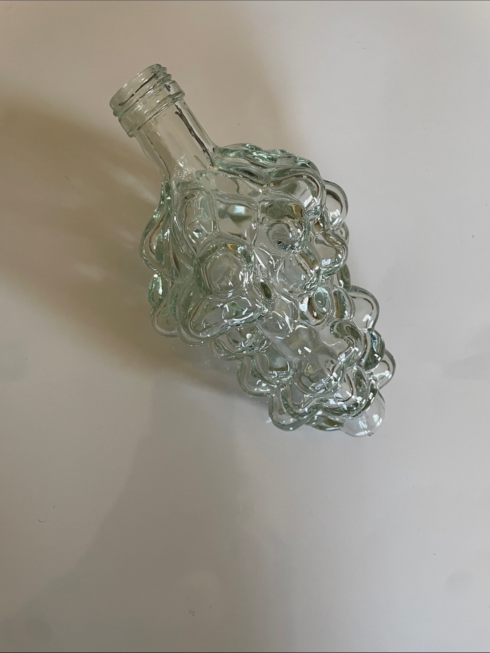 Decorative Clear Glass Grape Cluster Bottle - Home Dining Bar Accent